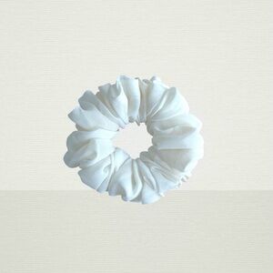 White Soft Chiffon Scrunchie Hair Accessory, Hair Tie.